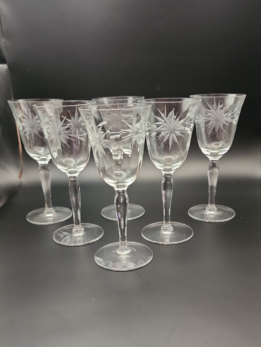 MCM Atomic Starburst  Sunburst Cordial Glasses Set of 6